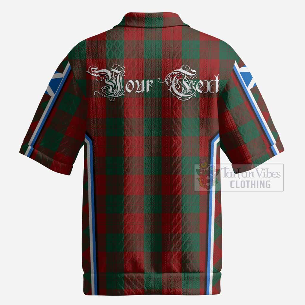 Erskine Tartan Crest Men’s Polo Sweater Top Scotland Coat of Arm Flag Style