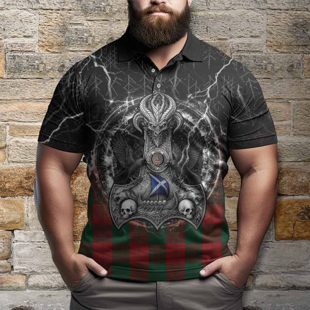 Erskine Tartan Crest Polo Shirt Celtic Odin's Raven Legacy