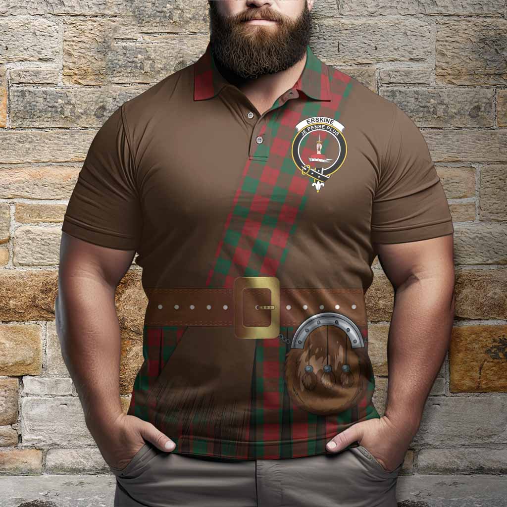 Erskine Tartan Crest Polo Shirt Kilt Costume Style