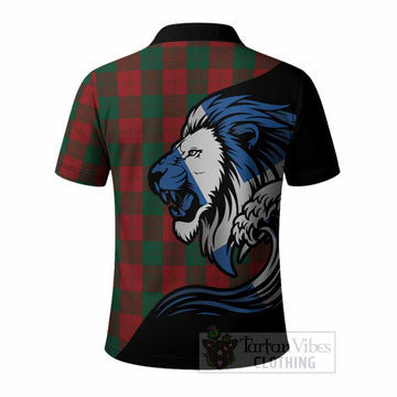 Erskine Tartan Crest Polo Shirt Scottish Golden Lions Wave Flow