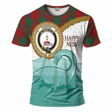 Erskine Tartan Crest Scottish Loch Ness Monster T-Shirt Happy Ness Scotland Celtic Knot