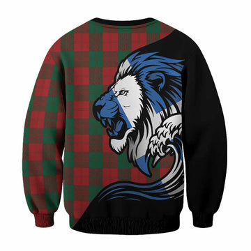Erskine Tartan Crest Sweatshirt Scottish Golden Lions Wave Flow