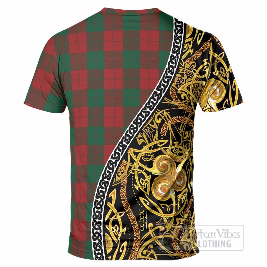 Erskine Tartan Crest T-Shirt Celtic Knot and Triple Trickle Spiral Symbols