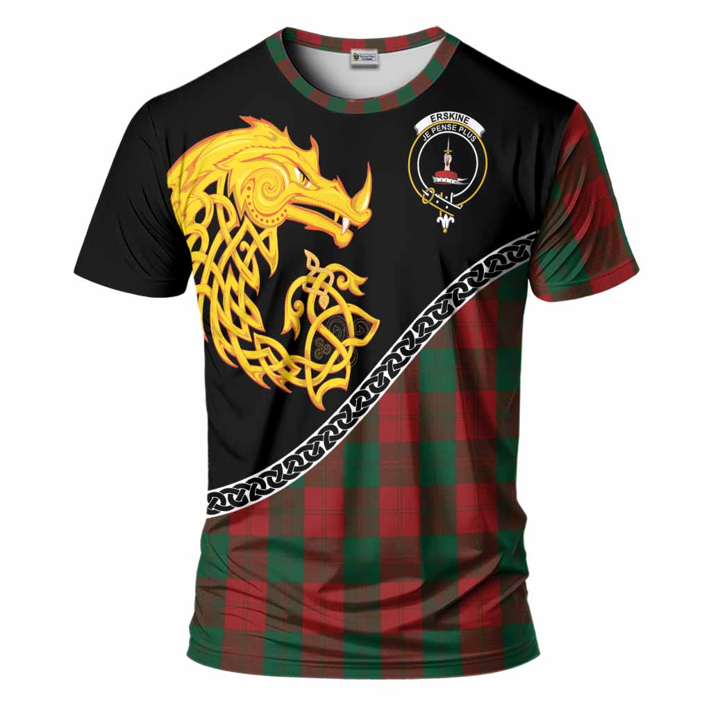 Erskine Tartan Crest T-Shirt Legendary Dragon Knot Half Style