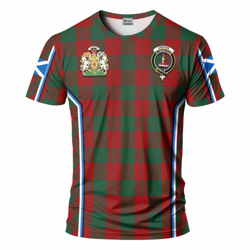 Erskine Tartan Crest T-shirt Scotland Coat of Arm Flag Style - Tartan Vibes Clothing