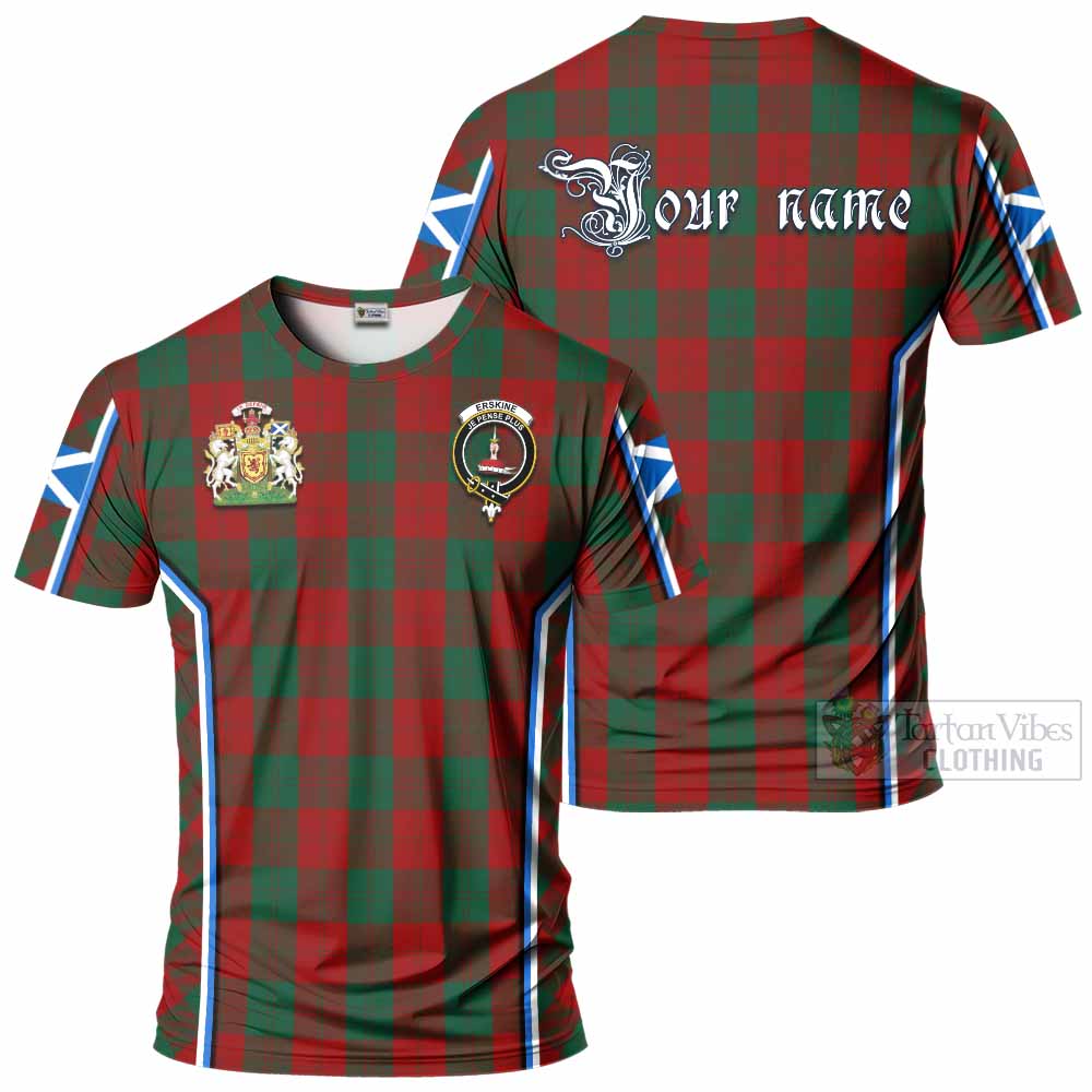 Erskine Tartan Crest T-shirt Scotland Coat of Arm Flag Style - Tartan Vibes Clothing