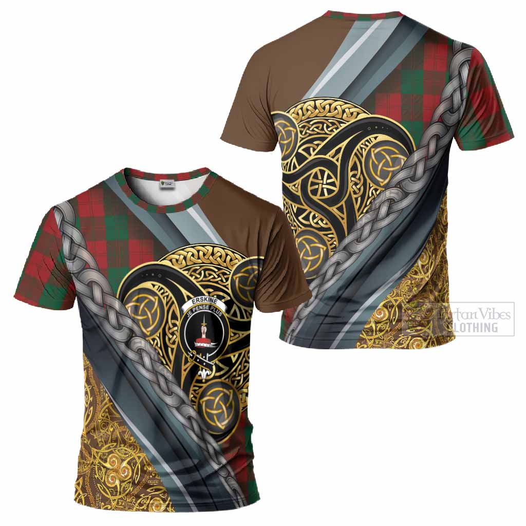 Erskine Tartan Crest T-Shirt Scottish Triskele Celtic