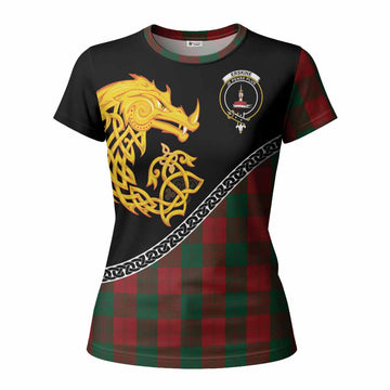 Erskine Tartan Crest Women T shirt Legendary Dragon Knot Half Style