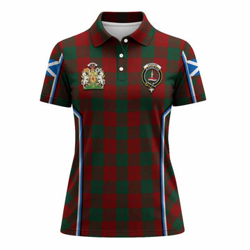 Erskine Tartan Crest Women's Polo Shirt Scotland Coat of Arm Flag Style