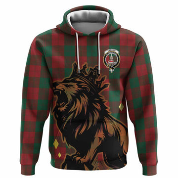 Erskine Tartan Family Crest Hoodie Crowned Lion Roaring