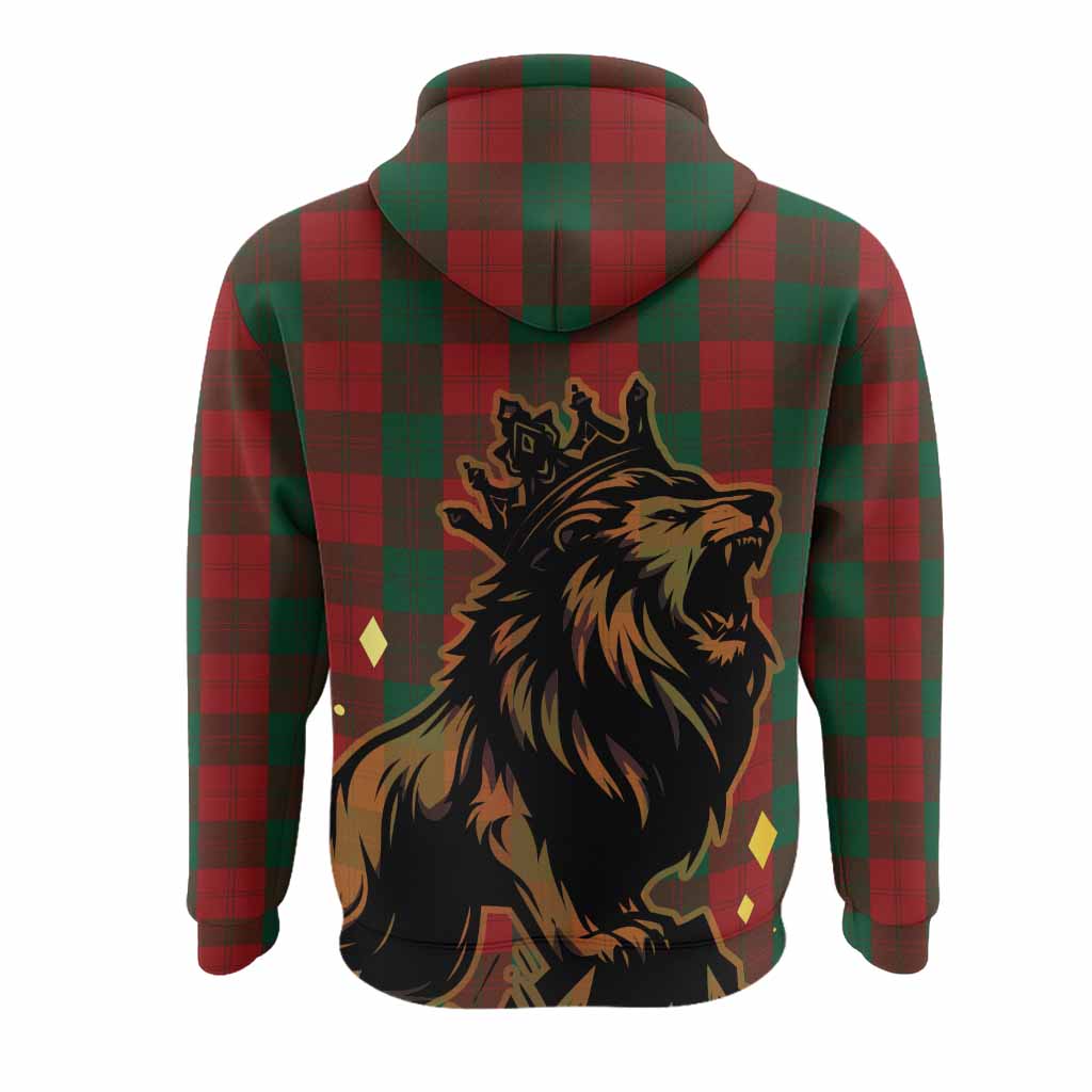 Erskine Tartan Family Crest Hoodie Crowned Lion Roaring