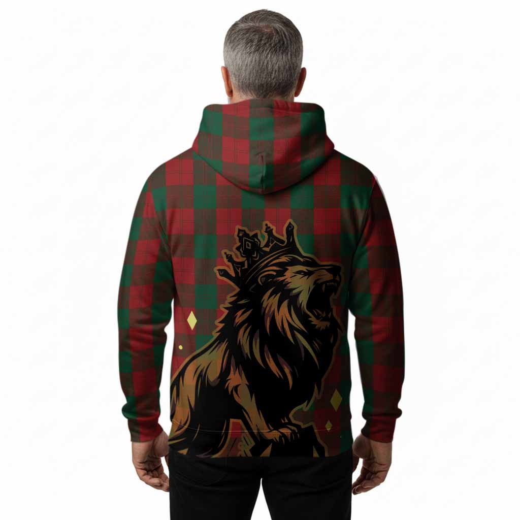 Erskine Tartan Family Crest Hoodie Crowned Lion Roaring