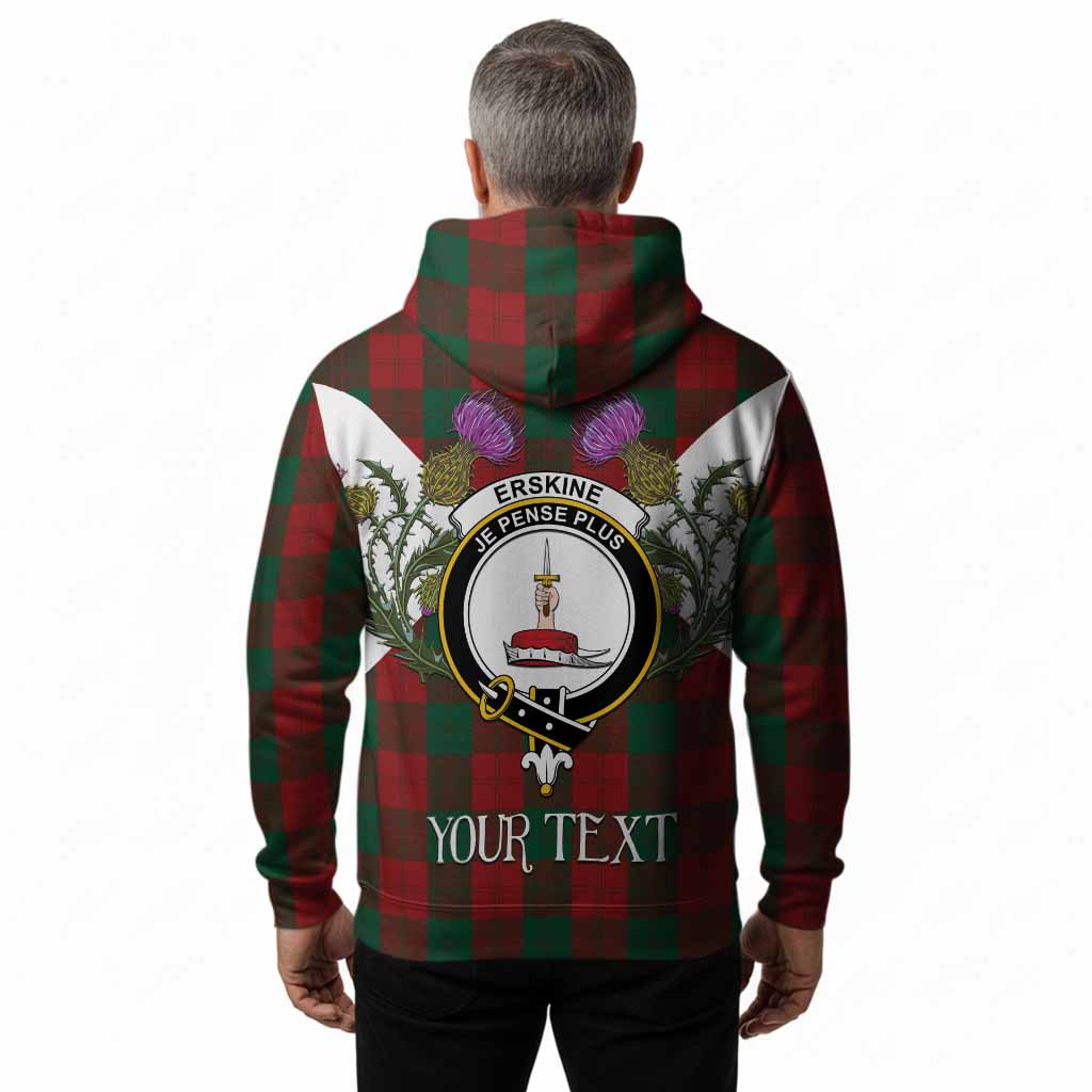 Erskine Tartan Family Crest Hoodie Scottish Burns Night Thistle Floral