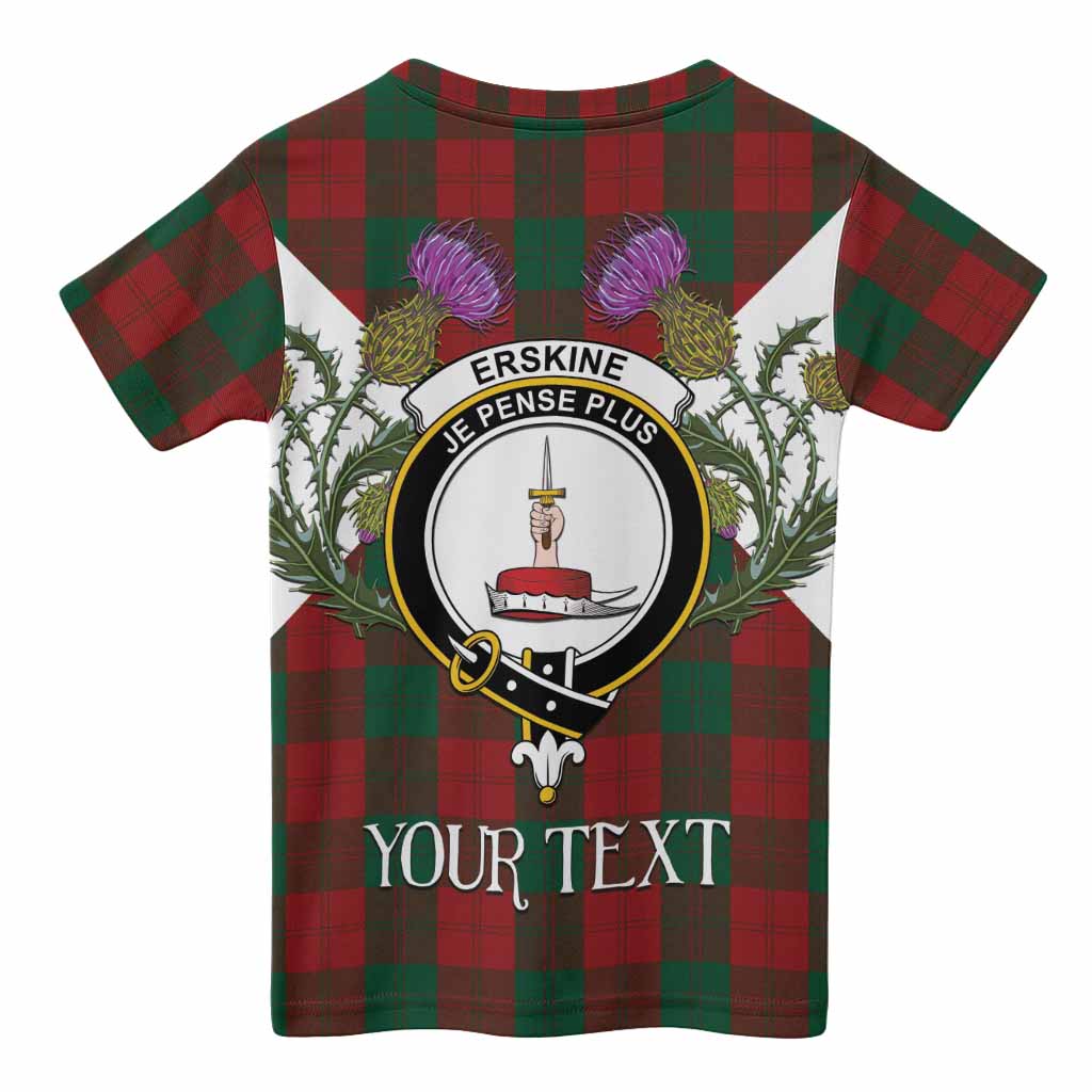 Erskine Tartan Family Crest Kid T-shirt Scottish Burns Night Thistle Floral