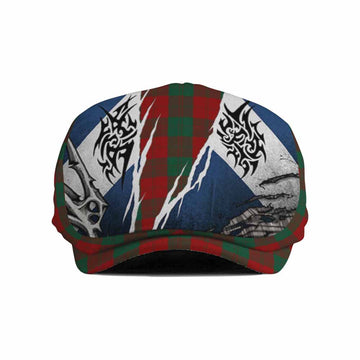 Erskine Tartan Flat Cap, Jeff Cap Scotland Flag Ripped Tribal Design