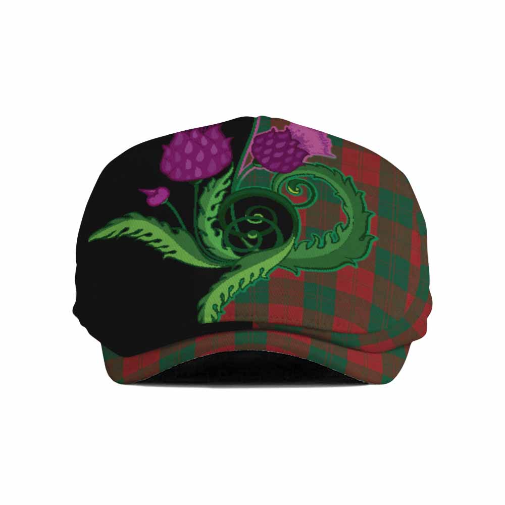 Erskine Tartan Flat Cap, Jeff Cap Traditional Scottish Thistle