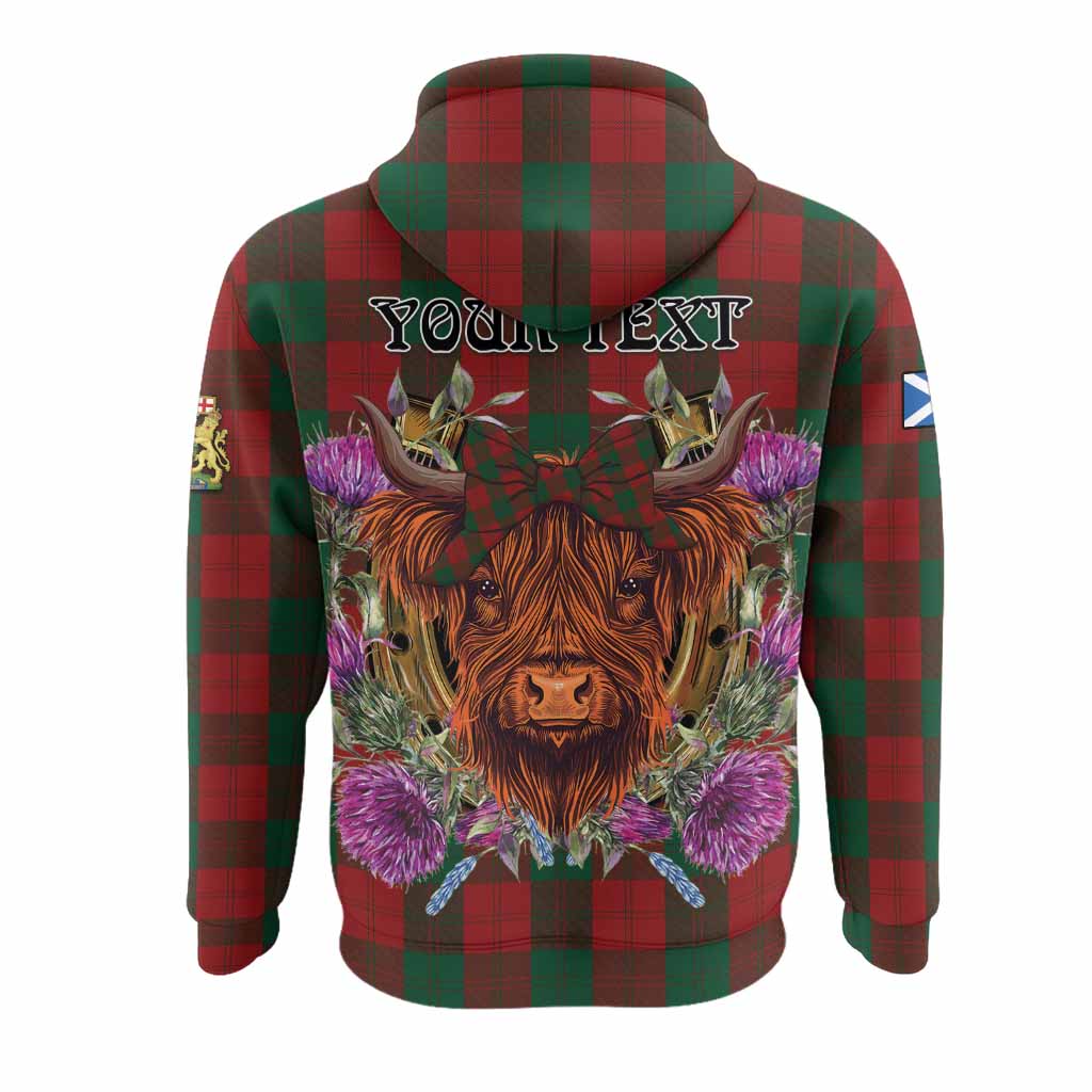 Erskine Tartan Hoodie Scottish Thistle Heilan Coo