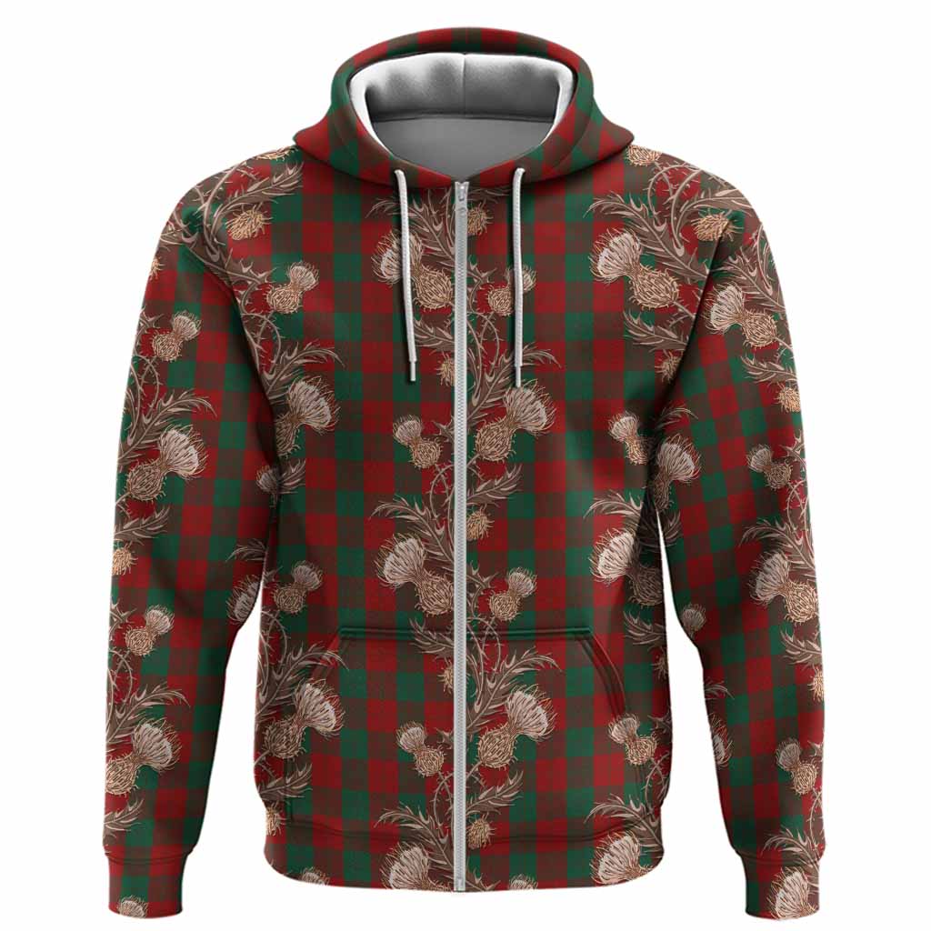 Erskine Tartan Hoodie Seamless Scottish Thistle Flowers