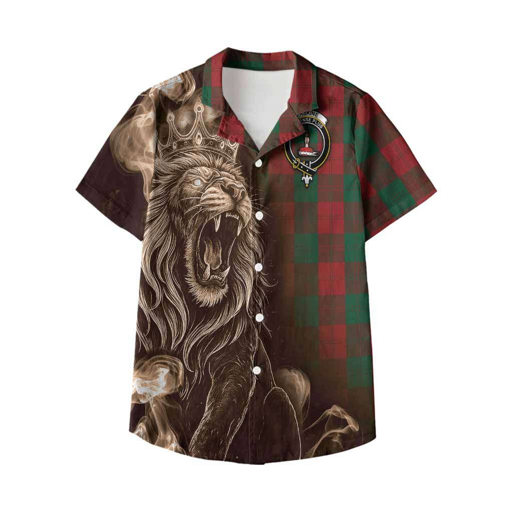 Erskine Tartan Kid Hawaiian Shirt Roaring Lion Heritage