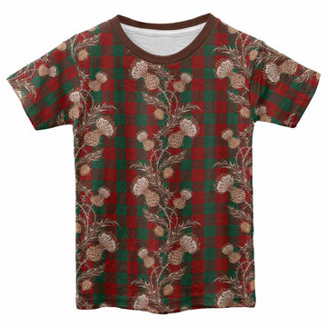 Erskine Tartan Kid T-shirt Seamless Scottish Thistle Flowers