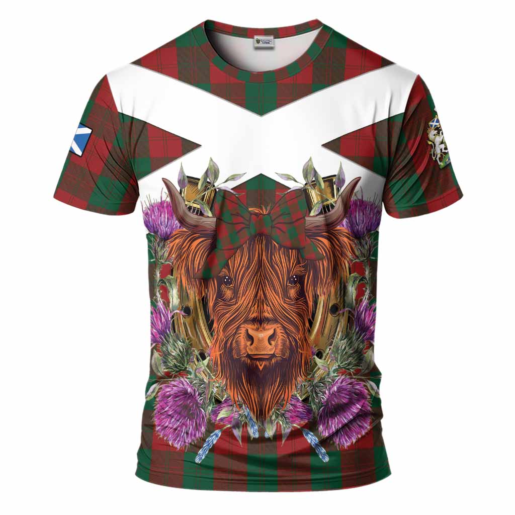 Erskine Tartan T-Shirt Scottish Thistle Heilan Coo