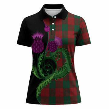 Erskine Tartan Women Polo Shirt Traditional Scottish Thistle