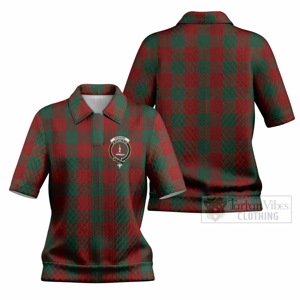Erskine Tartan Women’s Polo Sweater Top with Family Crest