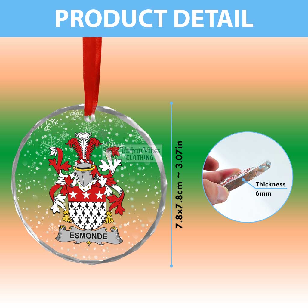 Esmonde Irish Clan Christmas Glass Ornament with Coat of Arms - 2D-tartanvibesclothing