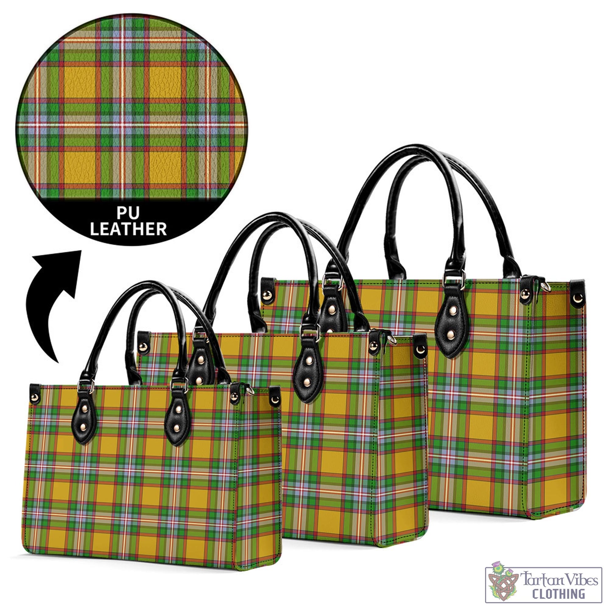 Tartan Vibes Clothing Essex County Canada Tartan Luxury Leather Handbags