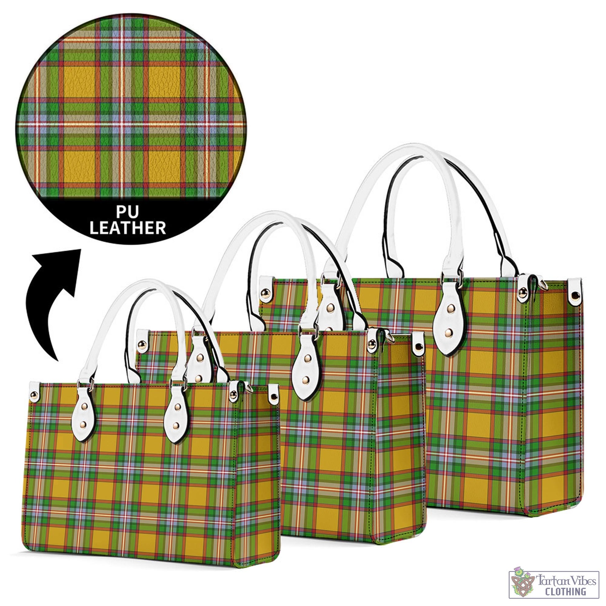 Tartan Vibes Clothing Essex County Canada Tartan Luxury Leather Handbags