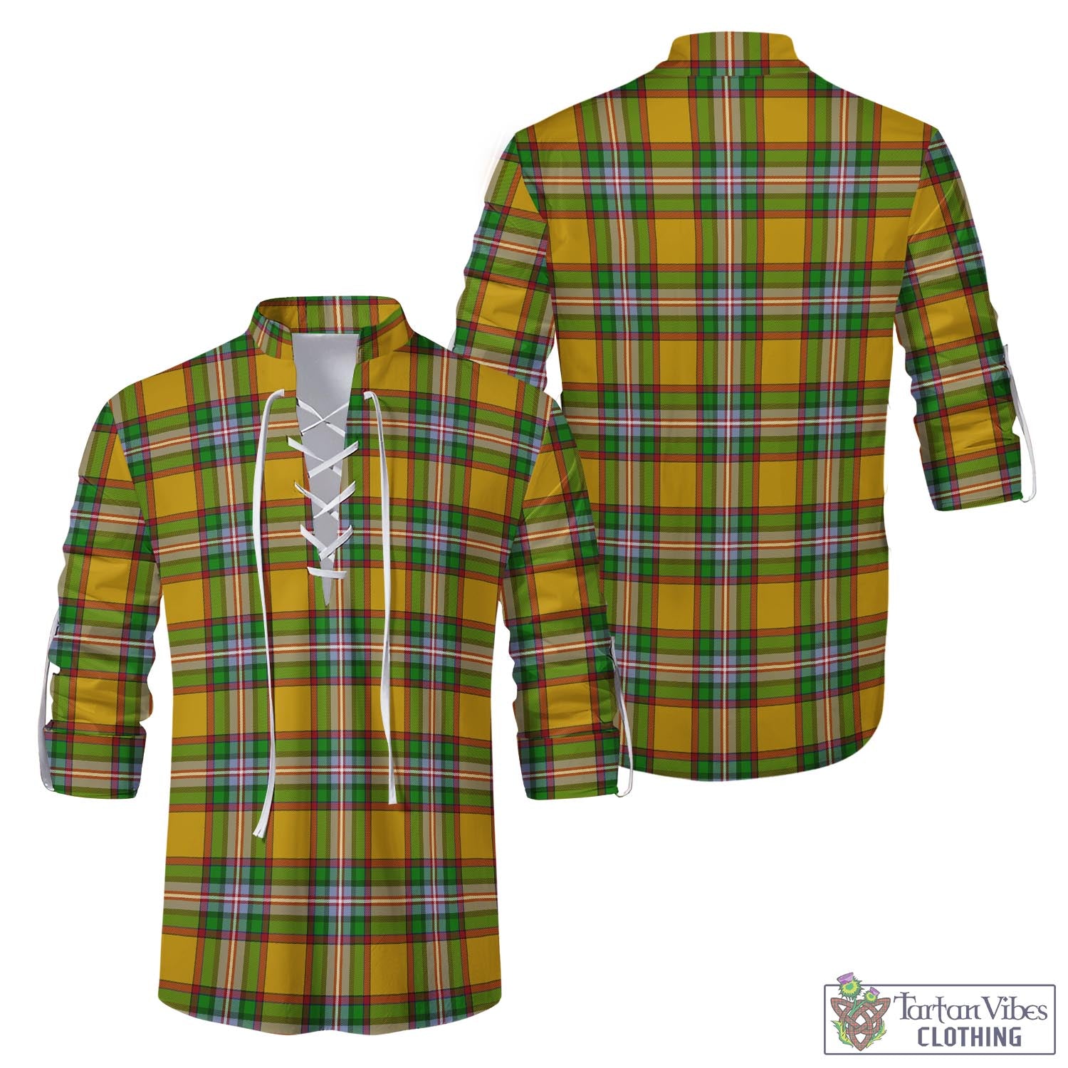 Tartan Vibes Clothing Essex County Canada Tartan Men's Scottish Traditional Jacobite Ghillie Kilt Shirt