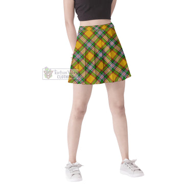 Essex County Canada Tartan Women's Plated Mini Skirt Cross Style
