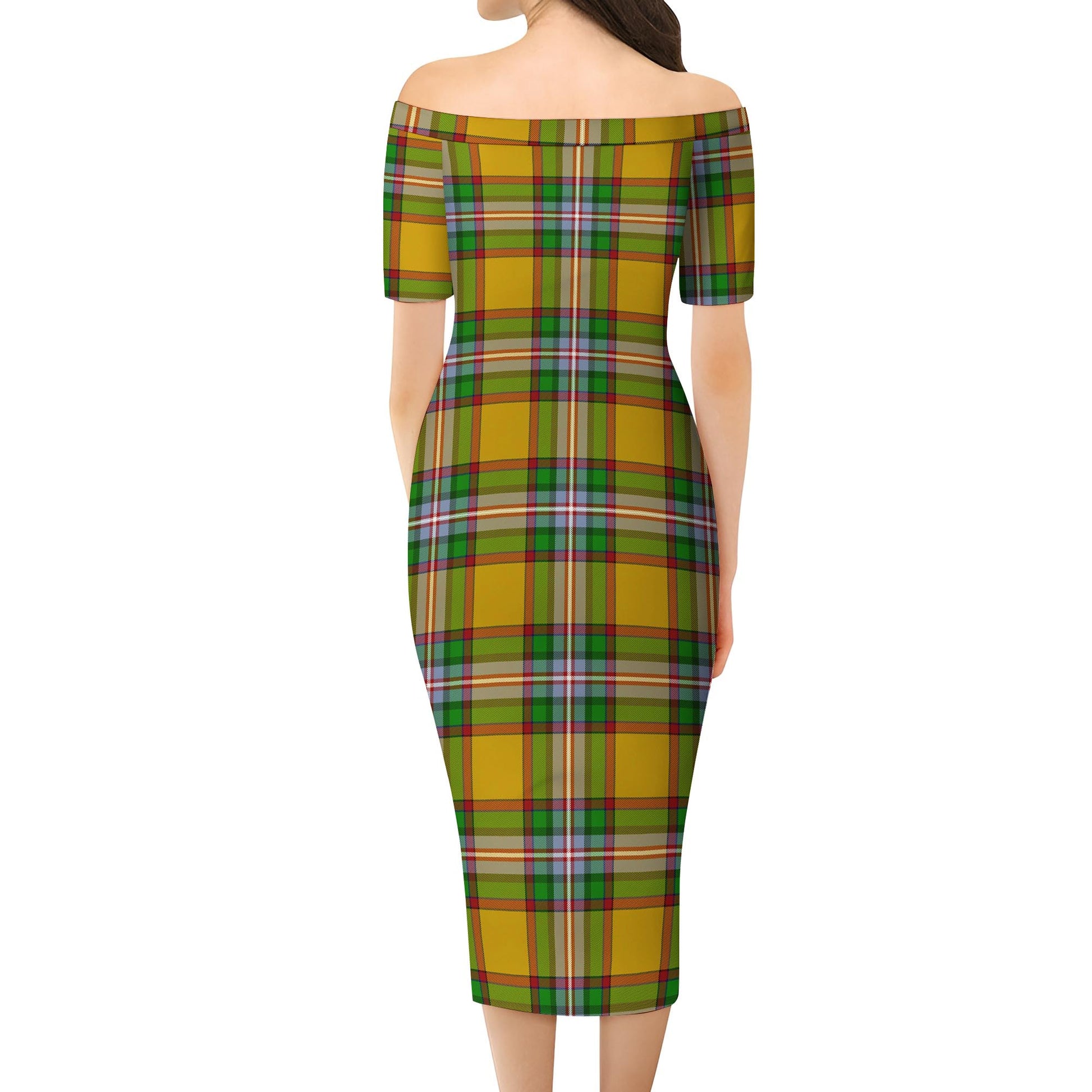 Essex County Canada Tartan Off Shoulder Lady Dress - Tartanvibesclothing