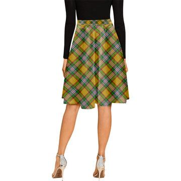 Essex County Canada Tartan Melete Pleated Midi Skirt Cross Style