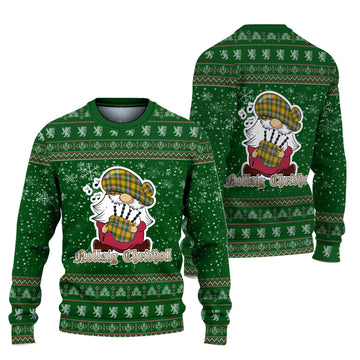 Essex County Canada Clan Christmas Family Knitted Sweater with Funny Gnome Playing Bagpipes