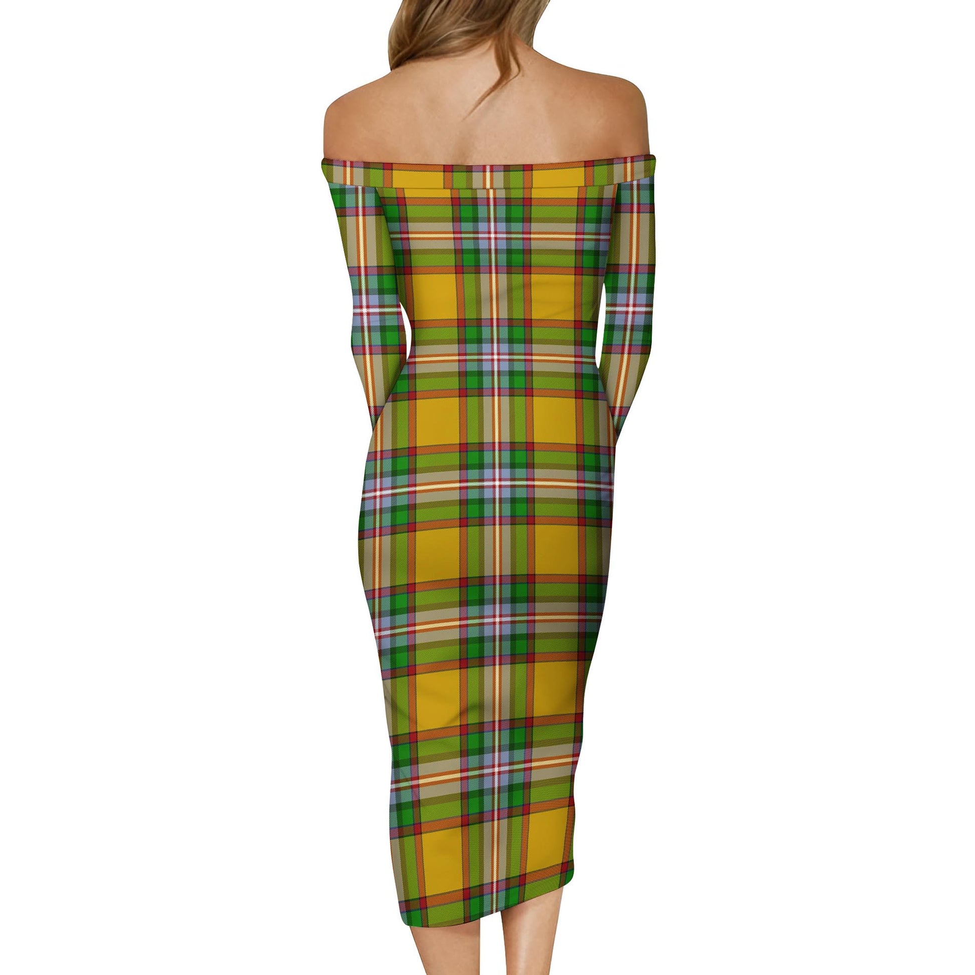 Essex County Canada Tartan Off Shoulder Lady Dress - Tartanvibesclothing