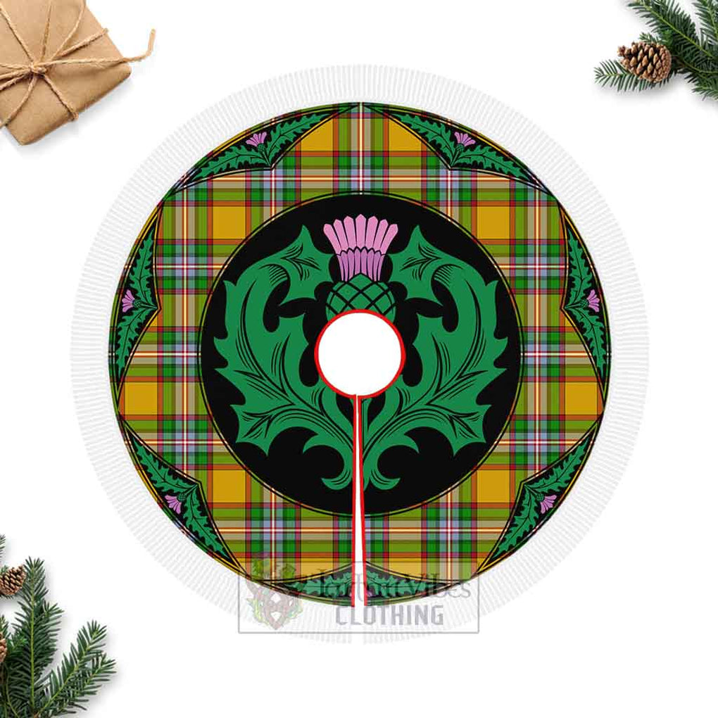 Tartan Vibes Clothing Essex County Canada Tartan Christmas Tree Skirt Scottish Thistle Style