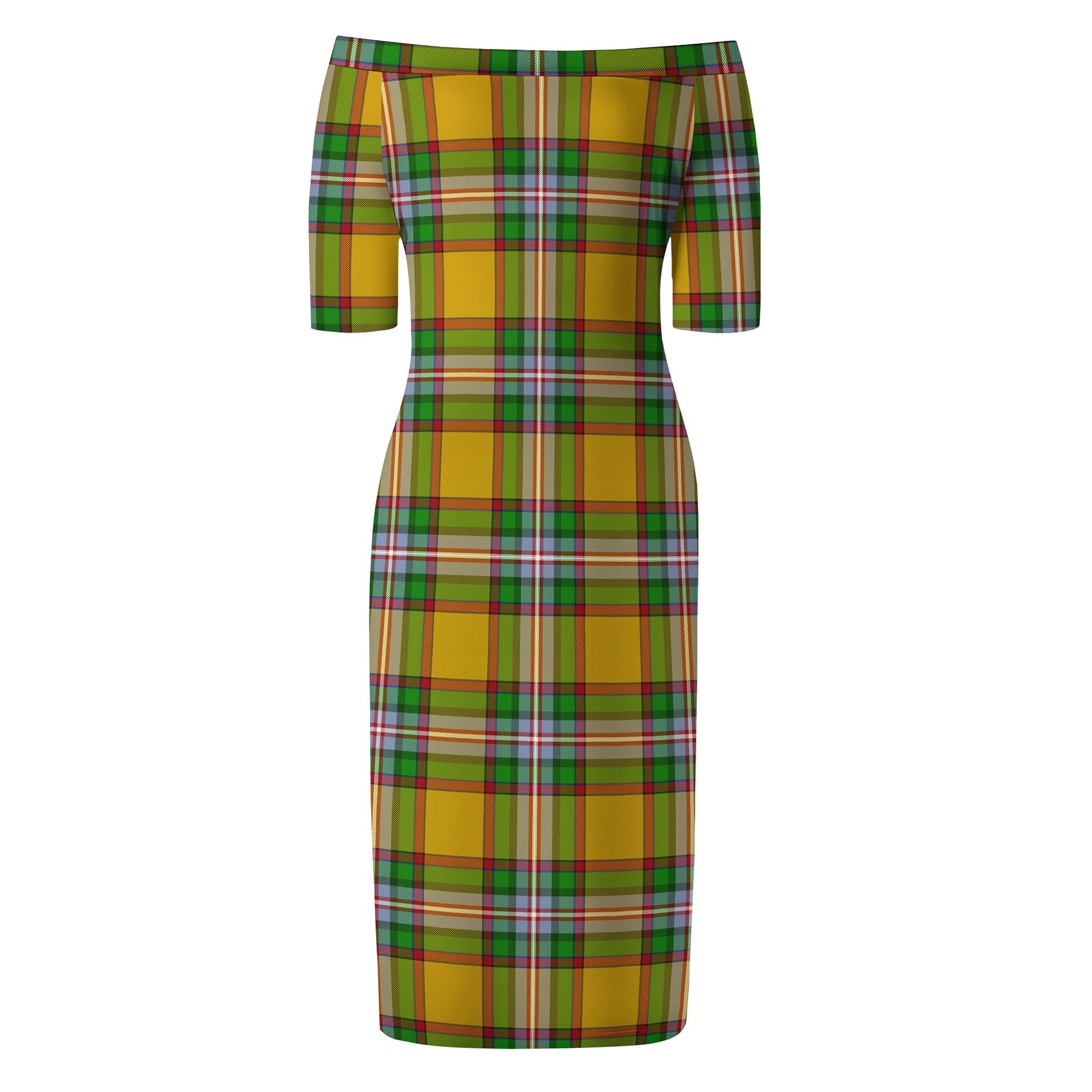 Essex County Canada Tartan Off Shoulder Lady Dress - Tartanvibesclothing