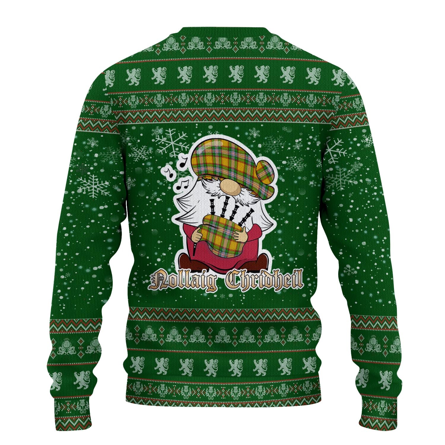 Essex County Canada Clan Christmas Family Knitted Sweater with Funny Gnome Playing Bagpipes - Tartanvibesclothing
