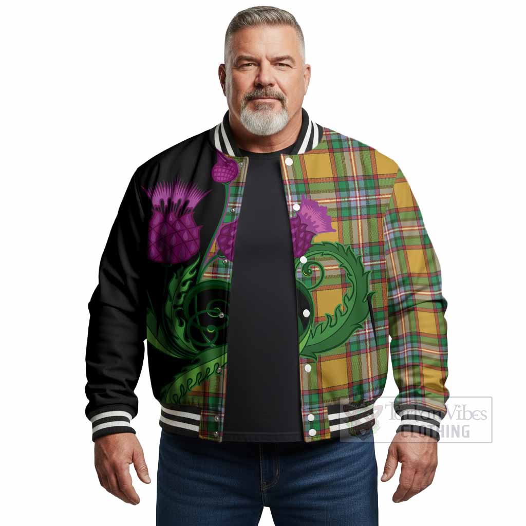 Essex County Canada Tartan Baseball Jacket Traditional Scottish Thistle