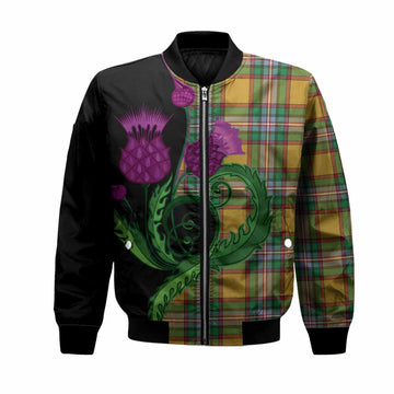 Essex County Canada Tartan Bomber Jacket Traditional Scottish Thistle