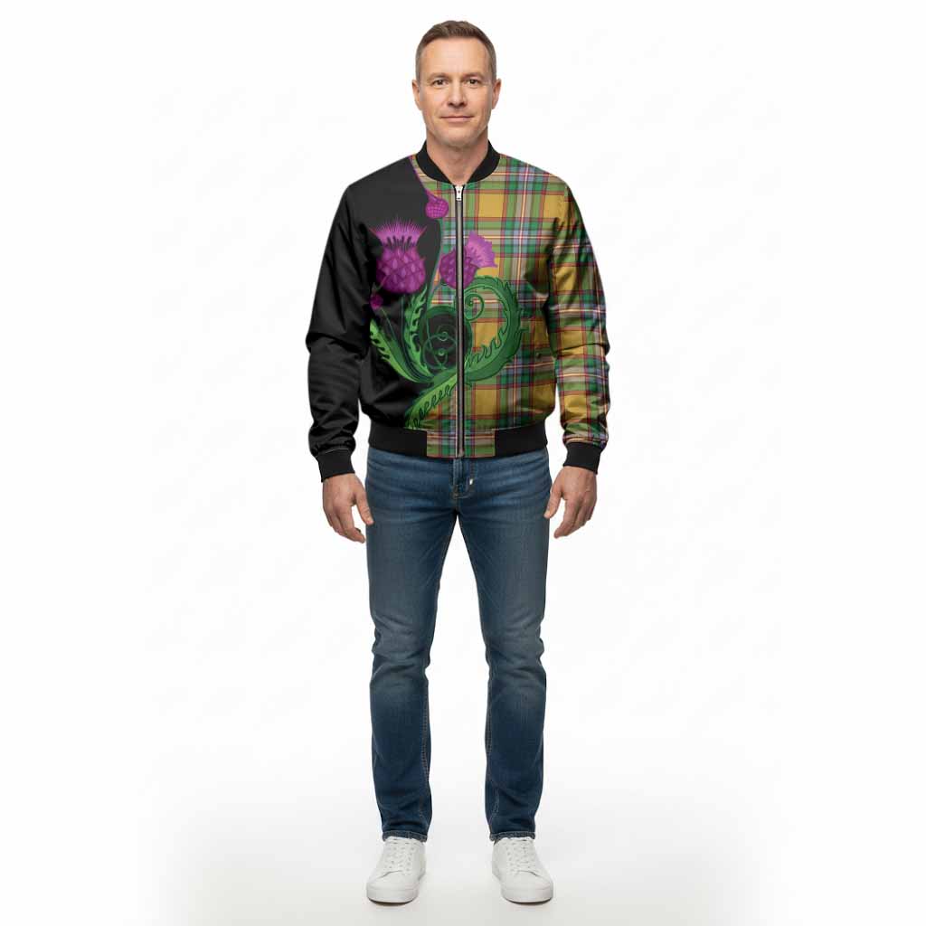 Essex County Canada Tartan Bomber Jacket Traditional Scottish Thistle