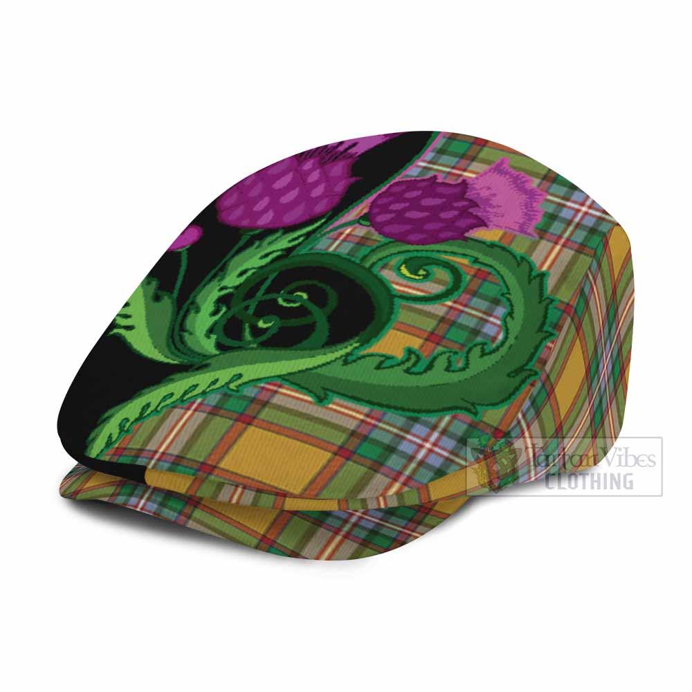 Essex County Canada Tartan Flat Cap, Jeff Cap Traditional Scottish Thistle