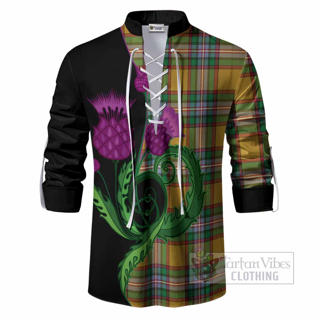 Essex County Canada Tartan Ghillie Shirt Traditional Scottish Thistle