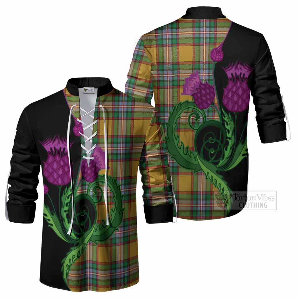 Essex County Canada Tartan Ghillie Shirt Traditional Scottish Thistle