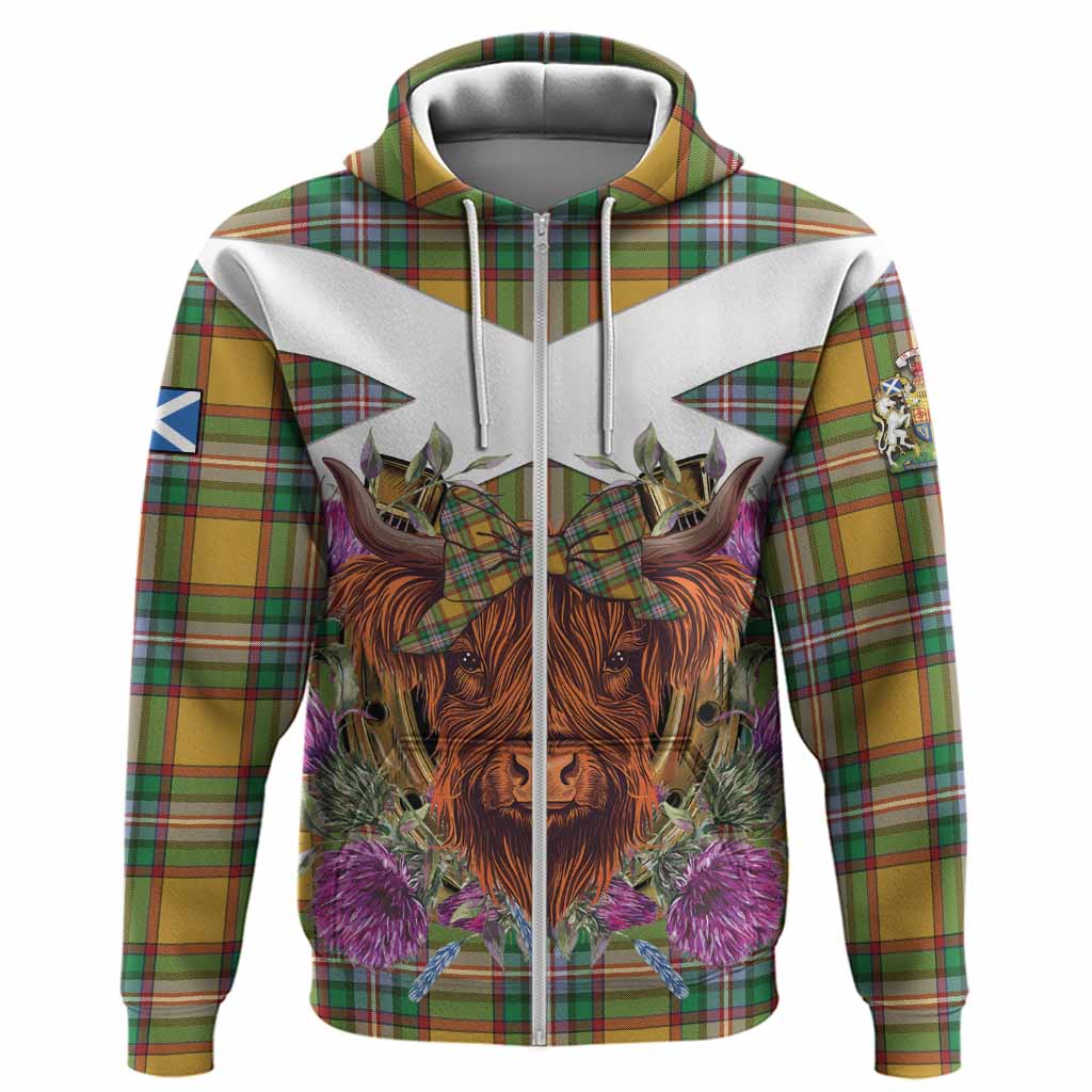 Essex County Canada Tartan Hoodie Scottish Thistle Heilan Coo