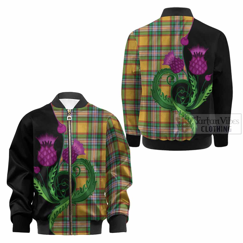 Essex County Canada Tartan Kid Bomber Jacket Traditional Scottish Thistle