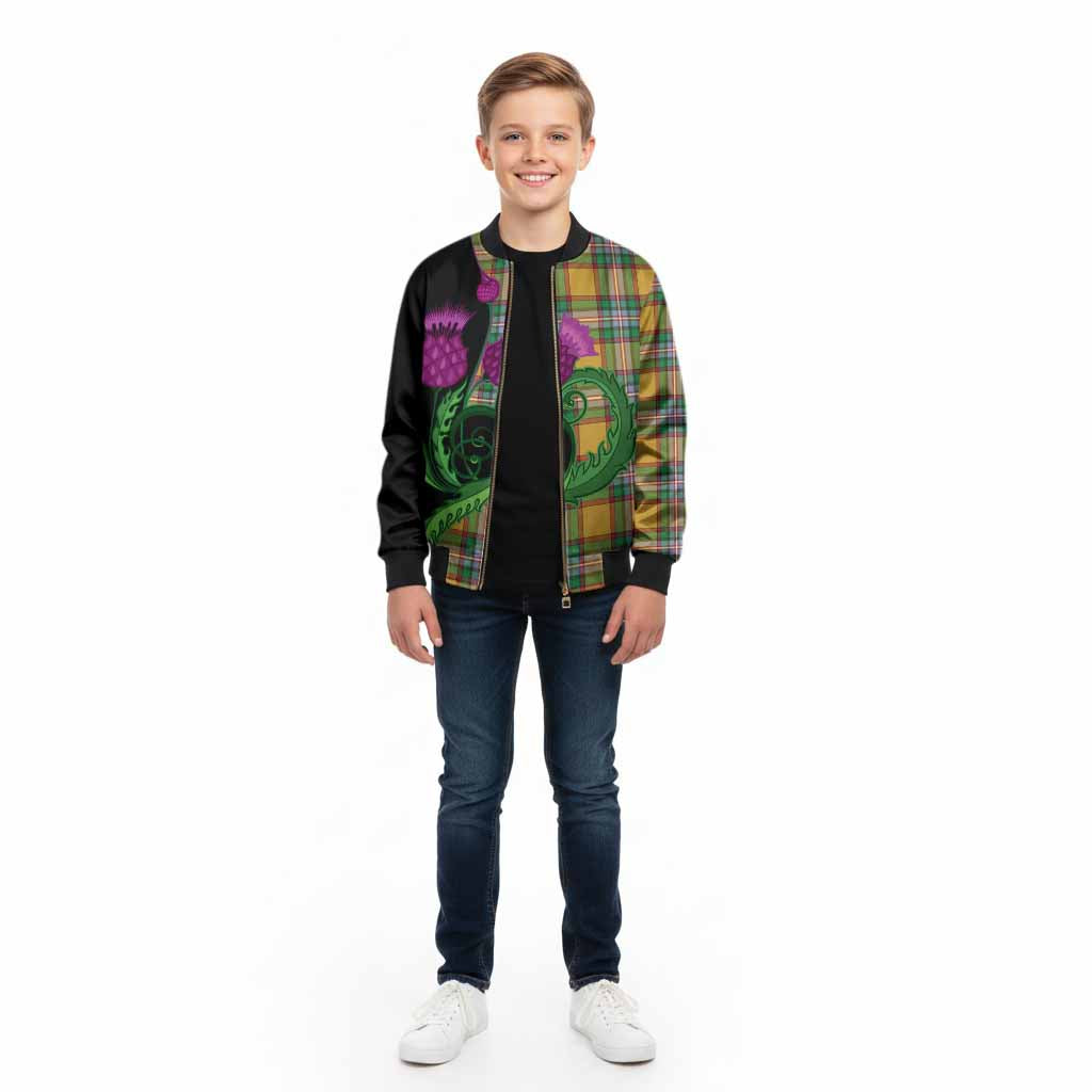Essex County Canada Tartan Kid Bomber Jacket Traditional Scottish Thistle