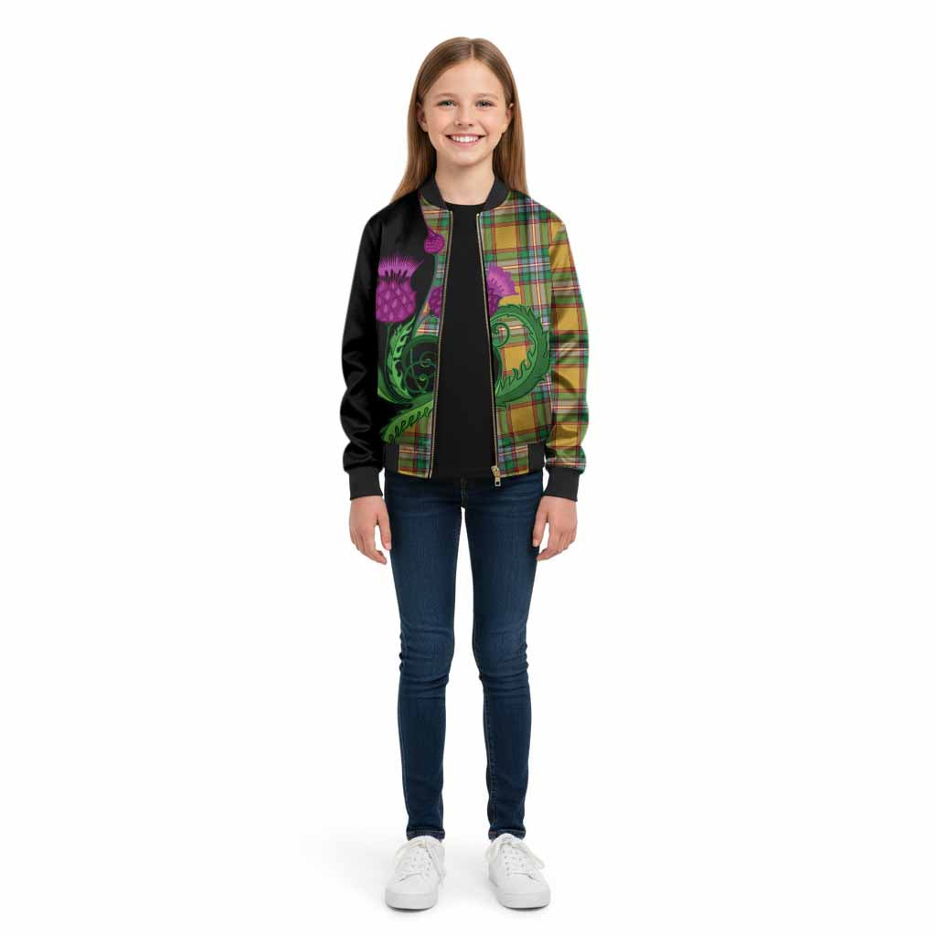 Essex County Canada Tartan Kid Bomber Jacket Traditional Scottish Thistle