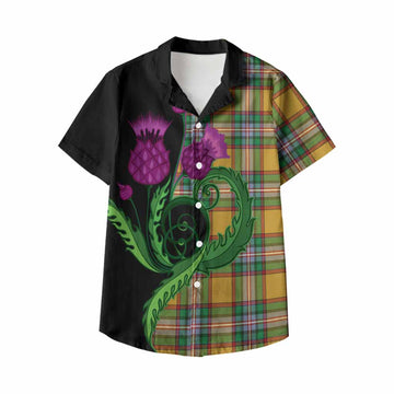 Essex County Canada Tartan Kid Hawaiian Shirt Traditional Scottish Thistle